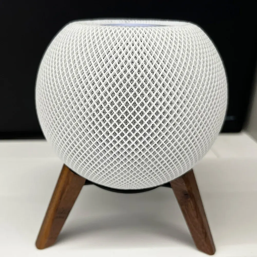 Aksesuarlar Ahşap Tripod Tutucu Ahşap Kararlı Stand Apple Homepod Mini Home Pod Antislip Silikon Ped Slip Masaüstü Base ile