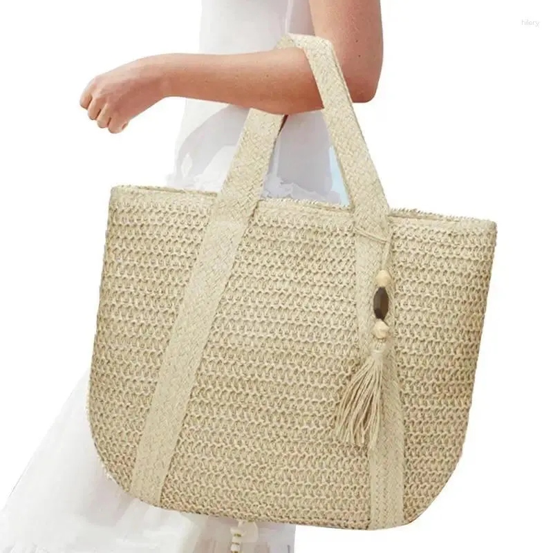 Storage Bags Straw Beach Bag Boho Handbags Crossbody Shoulder Tote Stylish Bucket For Camping Summer Dating Vacation