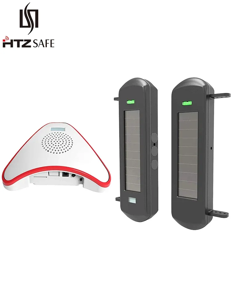 Kits HTZSAFE Solar Beam Sensor Driveway Alarm System800 Meters Wireless Range100 Meters Sensor RangeDIY Home Security Alerts