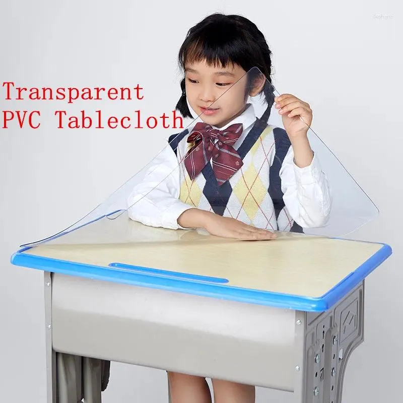 Toalha de mesa PVC Toleta transparente de mesa de mesa de mesa de mesa para crianças 1mm espessura de capa quadrada personalizada aluno