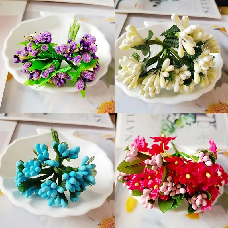 Dekorative Blumen künstliche Blume Plastik Berry Farbe Kirsch Pearlescent Stamme Hochzeit Dekoration Wohnkultur DIY Handgefertigte Accessoires
