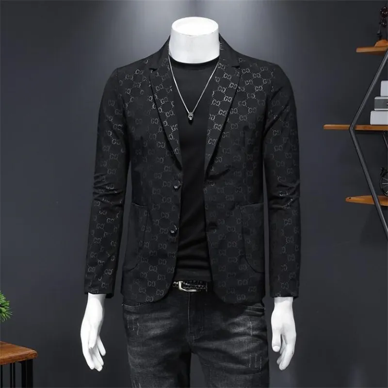 Yeni 2024 Lüks Tasarımcılar Moda Mektubu Baskı Erkekler Blazers Pamuk Keten Moda Kat Tasarımcı Ceketler İş Gündelik Slim Fit Film Suit Blazer Boyut M-5XL