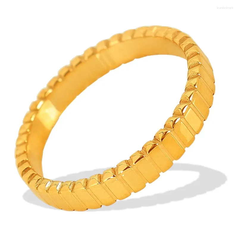 Łańcuchy Oudianya biżuteria JZ32 Hurtowe pierścienie proste stal nierdzewna 18 -karatowy pierścień platowany