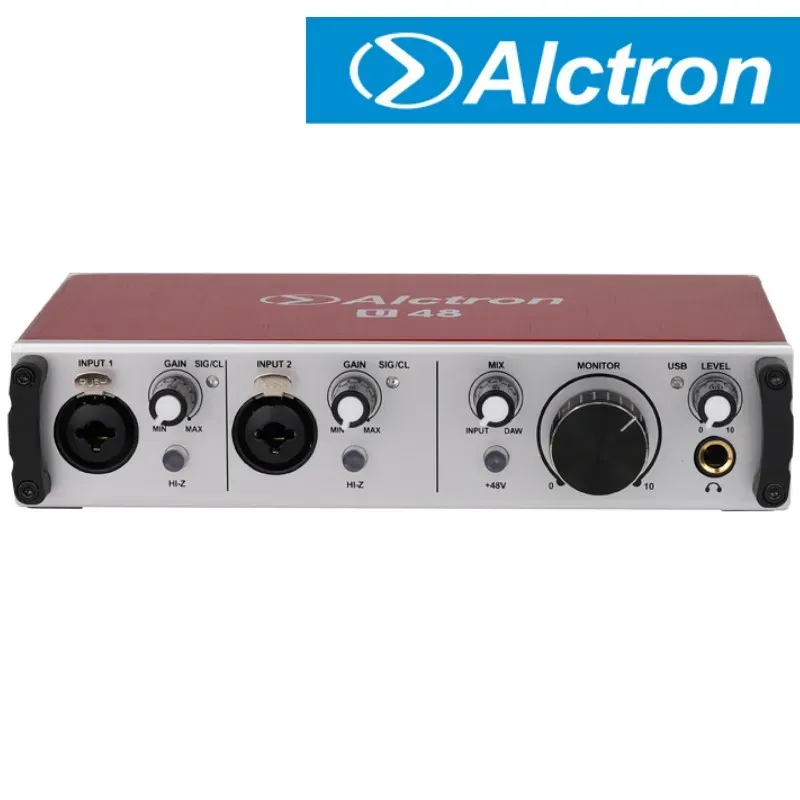 Microphones Alctron U48 Portable à double canal USB Card externe Interface audio bonne compatibilité pour l'enregistrement de studio de diffusion en direct