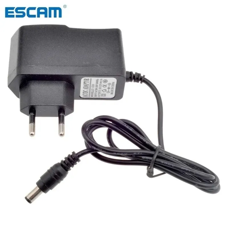 Escam Eu Au UK US Plug Type 12V 1A 5.5mm × 2.1 مم مزود الطاقة AC 100-240V إلى محول العاصمة للكاميرا / IP