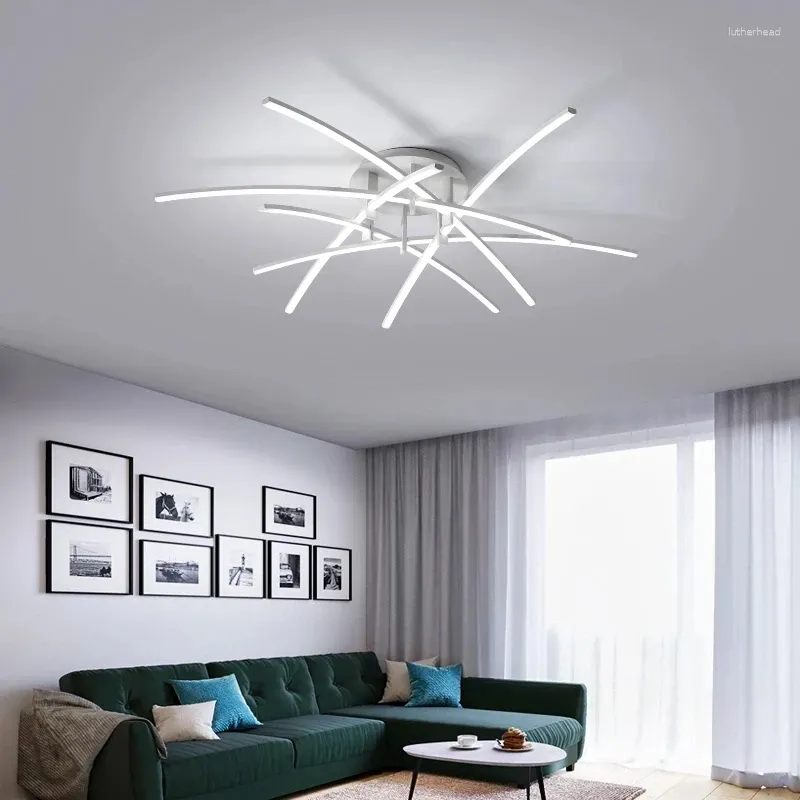 Plafond Loues lustres à LED modernes Lumières pour la salle à manger vivante chambre étude des lampes de lustre blanc mat