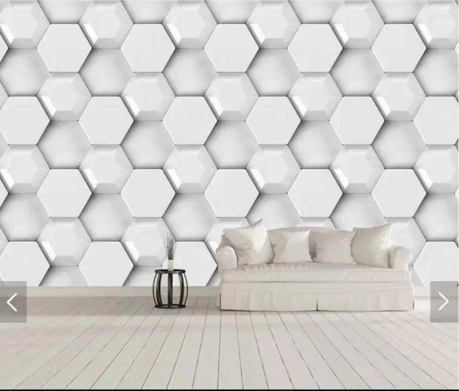 Обои 3D абстрактный геометрический белый шестигранный стена творческая бумага для спальни гостиная искусство контакт