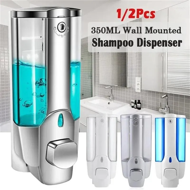 Sıvı Sabun Dispenser 1/2 PCS 350ml Duvara Montajlı Şampuan Dezenleği Banyo Duş Jel Deterjan Losyon Pompası Eylem El ve Ev