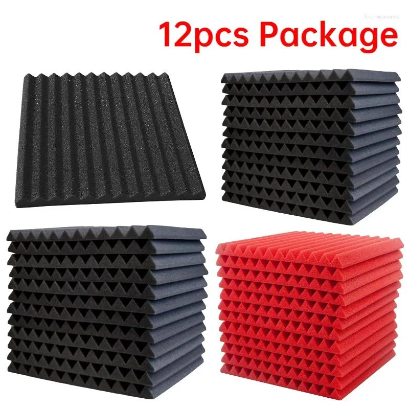 Wall Stickers 12PCS 300x300x20mm Studio Acoustic Foam Sound Proofing Protective Sponge Soundproof Absorption Treatment Panel