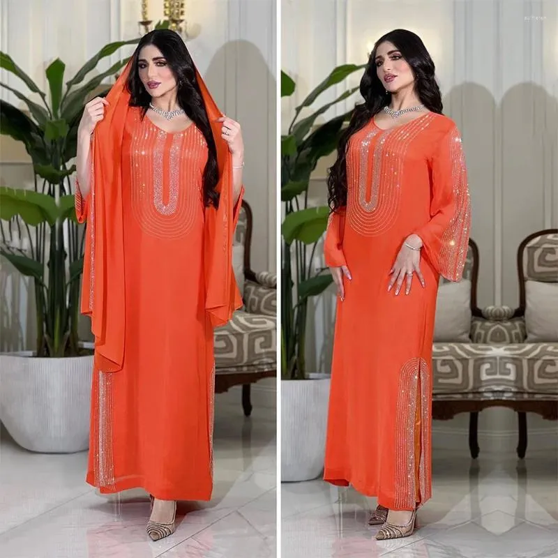 Ethnic Clothing Diamonds For Fashion Women Muslim Abaya Long Maxi Dress Turkey Arabic Kaftan Dubai Saudi Robe Morocco Eid Party Jalabiya