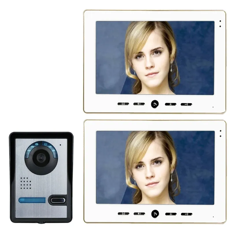 Intercom Free Shipping 10" Inch Video Door Phone Doorbell Intercom Kit 1camera 2monitor Night Vision