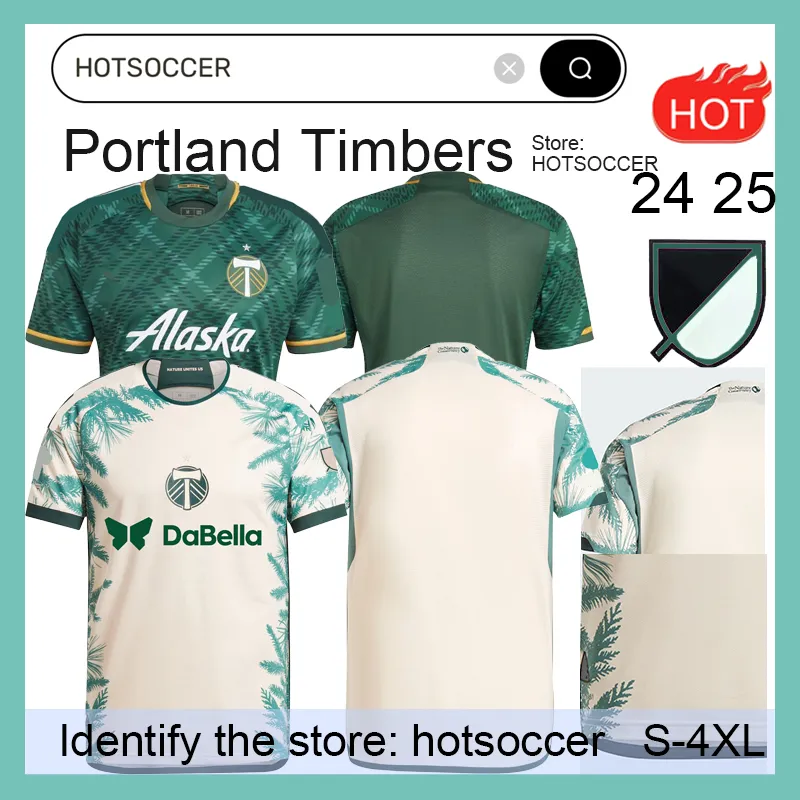 24 25mens Portland Timbers Soccer Jerseys Home Away Green White 24-25 Cincinnati Valentin Valeri Niezgoda Men Shirts S-4xl