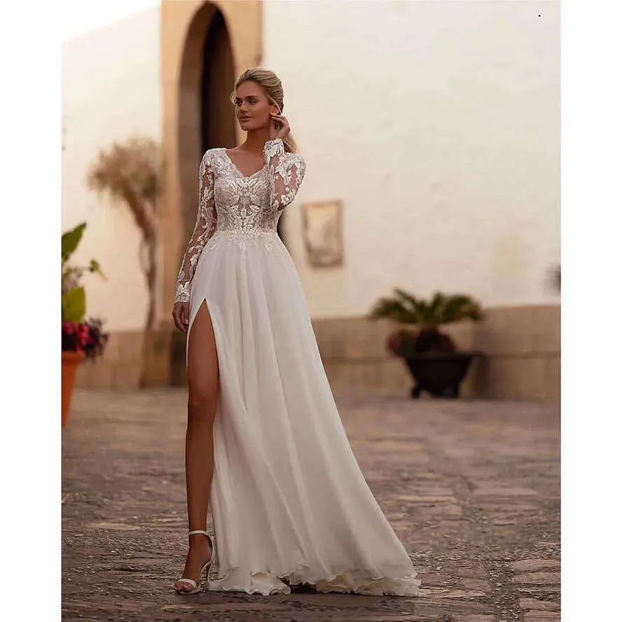 da sposa abito elegante con maniche a palloncino