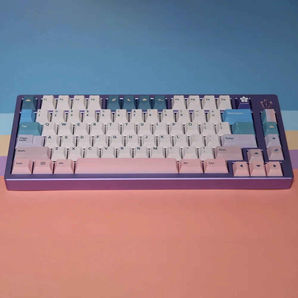 Cas nouveaux style 142 touches originales de conception personnalisée Keycap Profil de cerise en fin de soirée PBT KEYCAP ISO Entrez pour le clavier mécanique