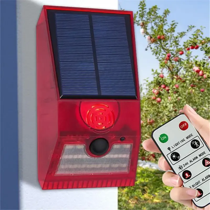 Detector Detector Wall Light 129db Loud Multifunction Solar Alarm Lamp Remote Control Ip55 Waterproof Security Alarm Siren