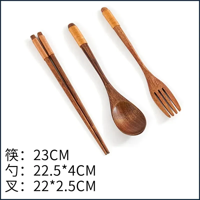 COUONS SPOONS FORK FORCO COMPLEGGIO DI LEGNO NATURALE GIAPPONESE MANUSI SET COMPLETO CON IL RAGGIO