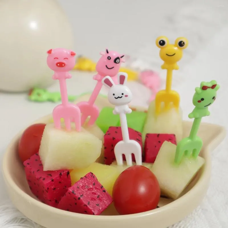 Gorks Mini Fruit Fork For Children Cartoon Snack Cake Dessert Pick Toothpick Bento Lunches Party