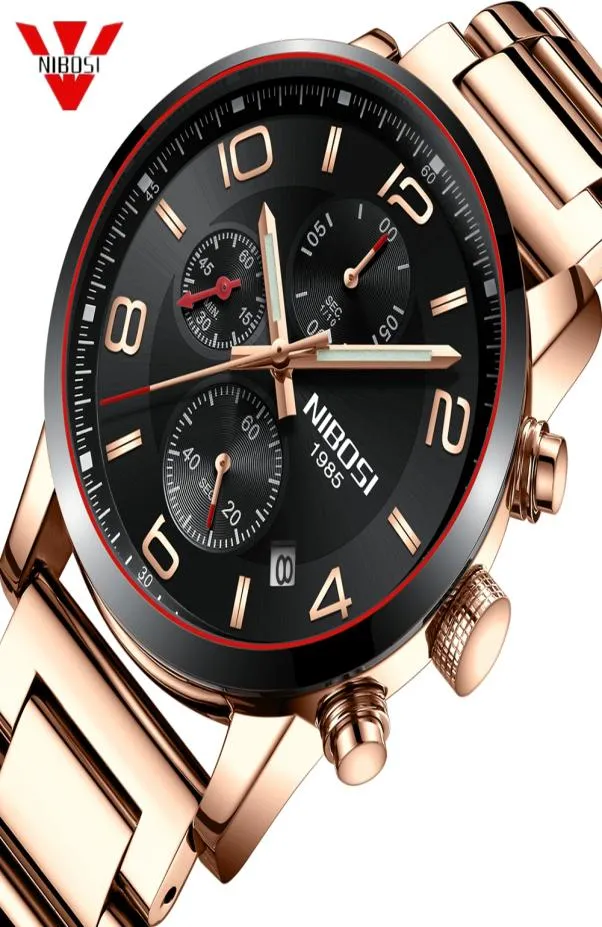 Nibosi assistir homens da marca de luxo masculino Exército Militar Watches Men039s Quartz Clock Man Sports Wrist Watch Relogio Masculino Wristwatc7734052