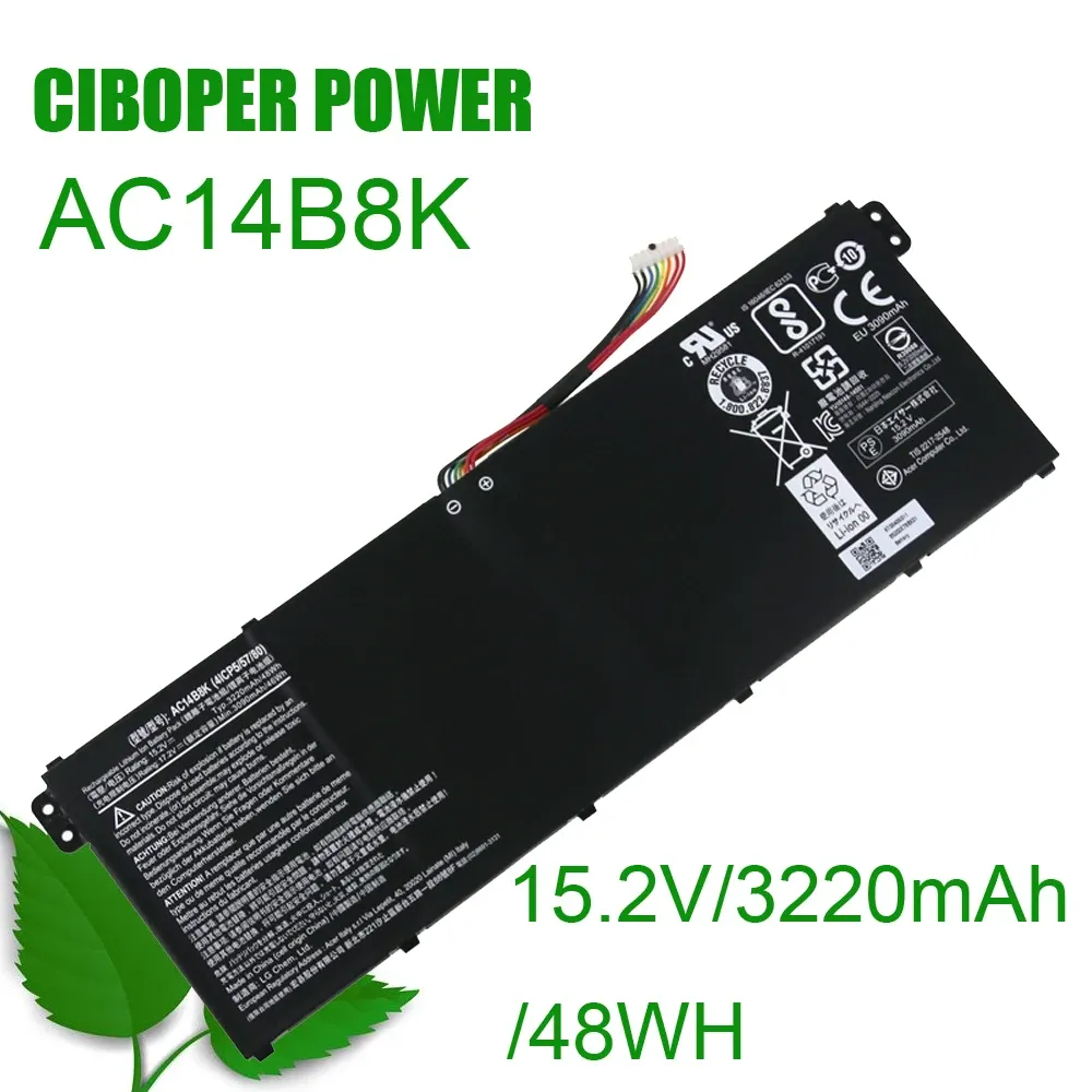 Case Laptop Akumulatoryjne AC14B8K 15,2 V/3220MAH/48WH dla CB3111 CB5311 ES1511E1512 ES1520 S1521 ES1531ES1731 E5771G V3371 V3111