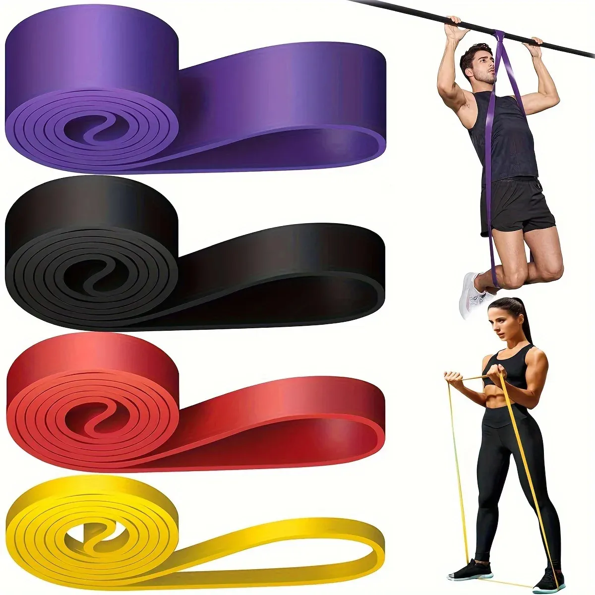 Bandas de resistência de ioga Fitness Pull Up Workout Equipment para Exercício Alongamento de Alongamento Treinamento de Força 240402