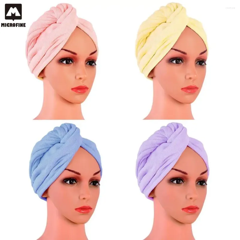 Serviette super absorbante pour les longs cheveux bouclés avec une tête de bouton à la tête anti-frisz en microfibre turban torsion des serviettes de voyage