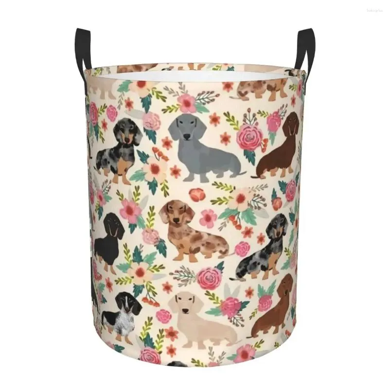 Sacs à linge Dckelhund Hamper Grand panier de rangement de vêtements Diry Sausage Dog Lovers Toys Bin Organisateur pour Boy Girl