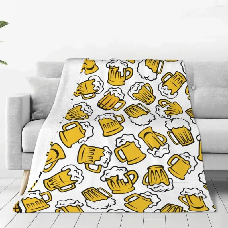 Dekens cartoon bierglas zachte fleece gooi deken warm en gezellig voor alle seizoenen comfortabele microvezel bank sofa bed 40 "x30"