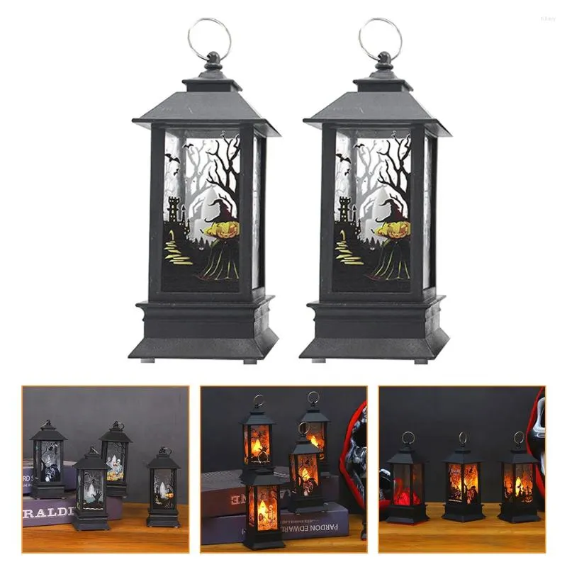 Kerzenhalter 2 PCs Desktop Windlampe Mini Lantern Outdoor Laternen Plastikfestival Accessoire