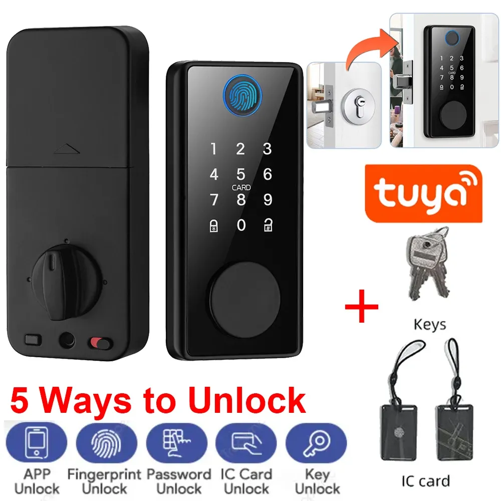 Verrouiller l'application Tuya Smart Deadbolt verrouille la porte d'entrée de porte d'entrée Keyless sans touche digitale Keypad Bluetooth Bluetooth Verrouillage pour appartement pour la maison