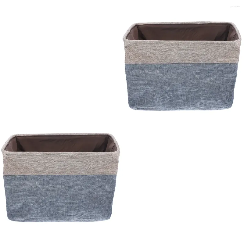 Storage Bags 2 Pc Cotton Basket Toy Decorative Fabric Bin Collapsible Shelf Organizer Linen Snack Baby Bins For Toys