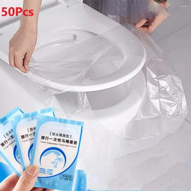 Toilet Seat Covers Cover Trip Bathroom Home Non Slip Plastic Anti Bacterium Waterproof White Clean