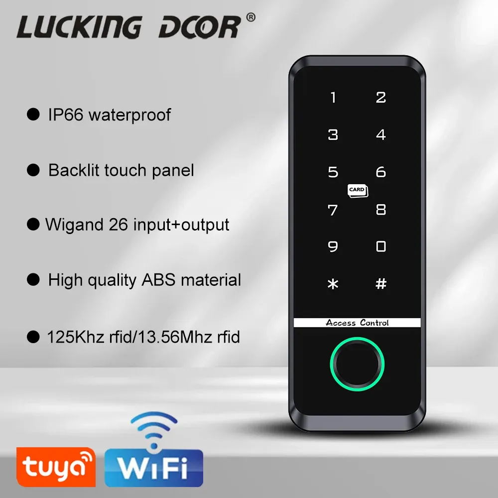 Knappsatser 12v Tuya WiFi Elektroniskt fingeravtryck Låsöppnare Access Control Tangentbord Vattentät smartfingeravtryck ID IC -kort Digital knappsats