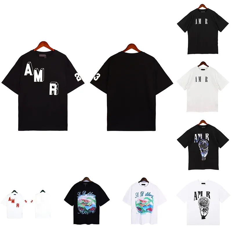 Am-089 Designers Mens T Shirts Amirir shirt Fashion loose tshirts tees tops Summer Womens Amris Luxury clothing shorts sleeve Hip Hop Streetwear Tshirts