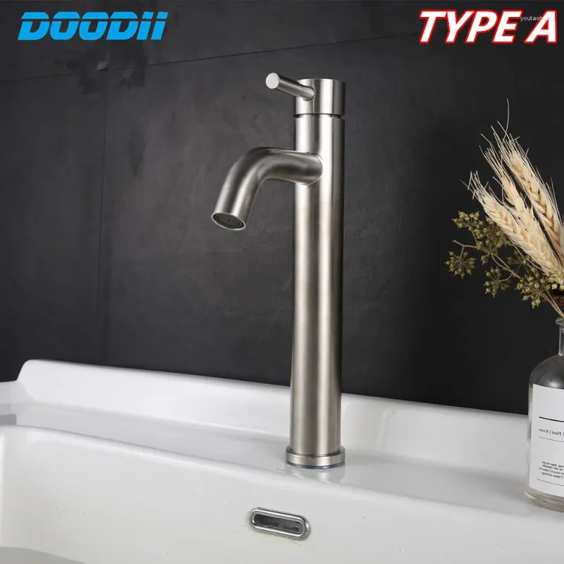 バスルームシンク蛇口トルネイラ蛇口ロビネット304ステンレス鋼Kran Vanity Basin Grifo Lavabo and Cold Water Tap Doodii