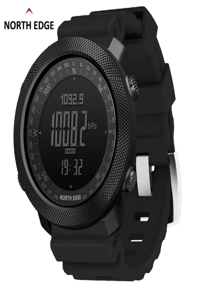 North Edge Altimeter Barometr Compass Men Digital Watches Sporty biegowe wspinaczka do wędrówki zegarki na rękę Wodoodporne 50m 2204213506645