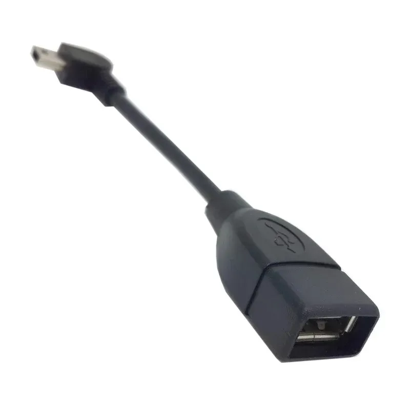 USB Female OTG Cable for Left Angled Mini B Male 10cm Length 90 Degree Bend Convenient and Versatile Connection Cable for a Variety of