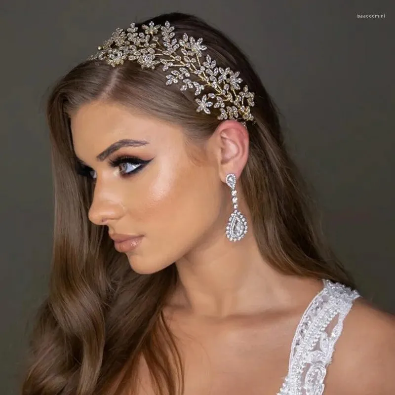 Haarclips bruidshoofdstukken bruiloft accessoires kubieke zirkonia bruid kronen en tiaras hoofdtooi elegant prom party hoofdband diadeem