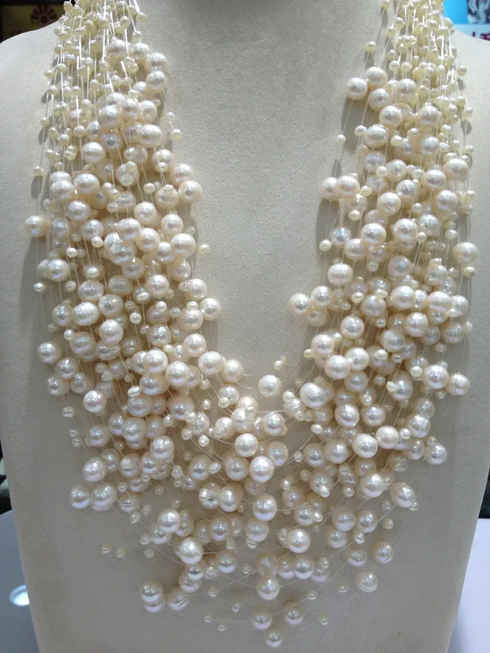 Halsband överdrivna halsband färskt vatten pärlhalsband flerskikt stjärnmodesdesign halsband för kvinnor smycken naturligt