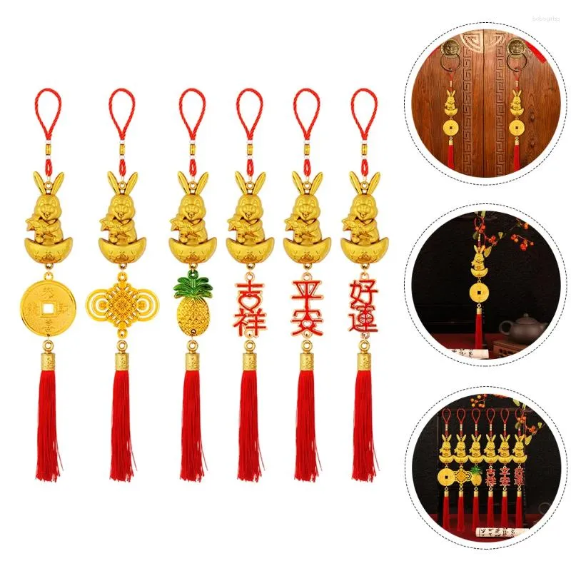 Decoratieve beeldjes Golden Bonsai Hanger Spring Festival Hangers Decor ornamenten Chinese jaar Auto -Zodiac Hanging Decors