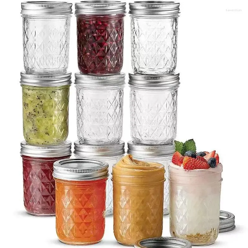 Storage Bottles Canning Mason Jars Glass With Airtight Lids Containers Wide Mouth For Spice Candy Cookie Jam Honey Jar