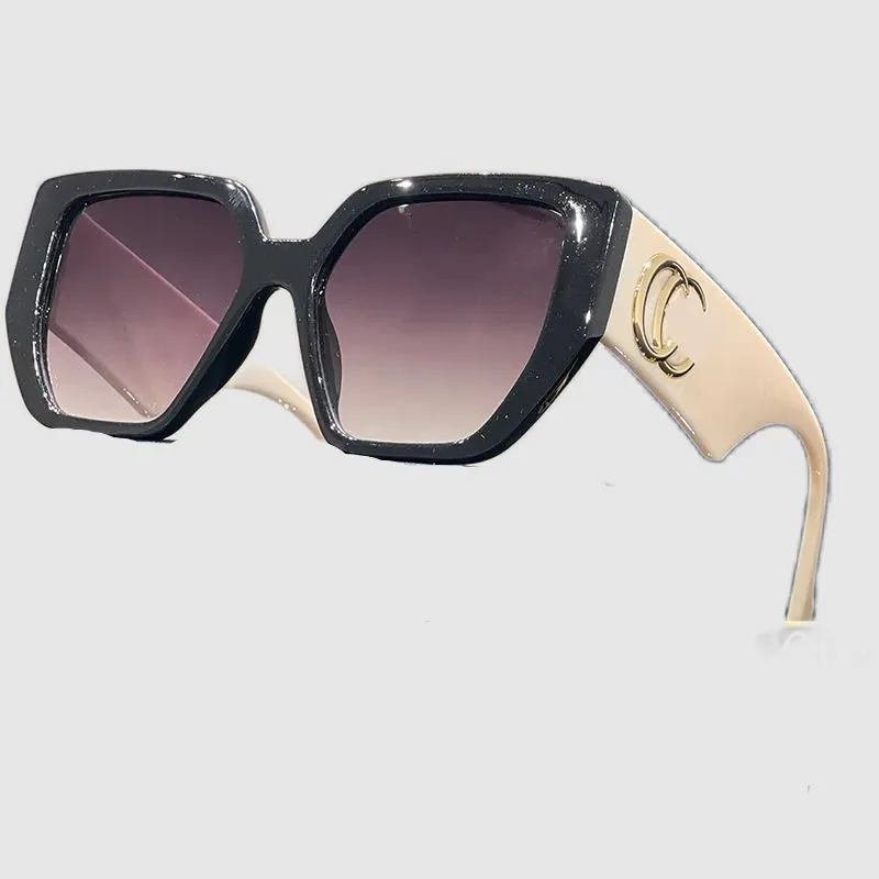 Dames zonnebrillen Designer Protect Eyes Gold Ploated Classic Letters Metal Luxe zonnebril UV400 Polariseerde lens Shading -bril Optioneel GA0140 C4