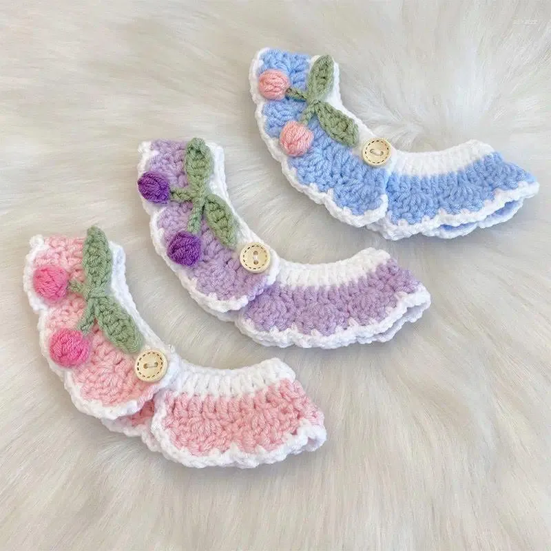 Abbigliamento per cani collare per gatti per compagni di gatto di piccola taglia e gatti asciugamano di saliva mi bava ciliegia sciarpa per gli accessori decorativi leggeri