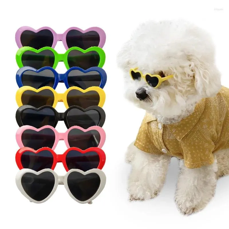 Dog Apparel Cute Heart Pet Glasses Creative Cat Sunglasses Hair Decoration Fashion Holiday For Kitten Puppy Hairpin Accessories