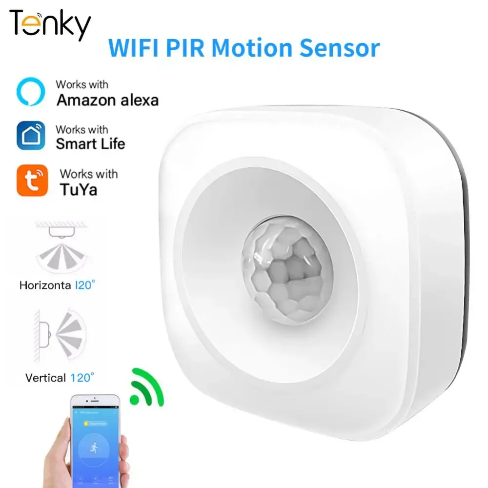 Detector Tenky Tuya Wifi Pir Motion Sensor Detector Bewegingssensor Smart Life App Draadloos Home Automation System Work voor Alexa Routine