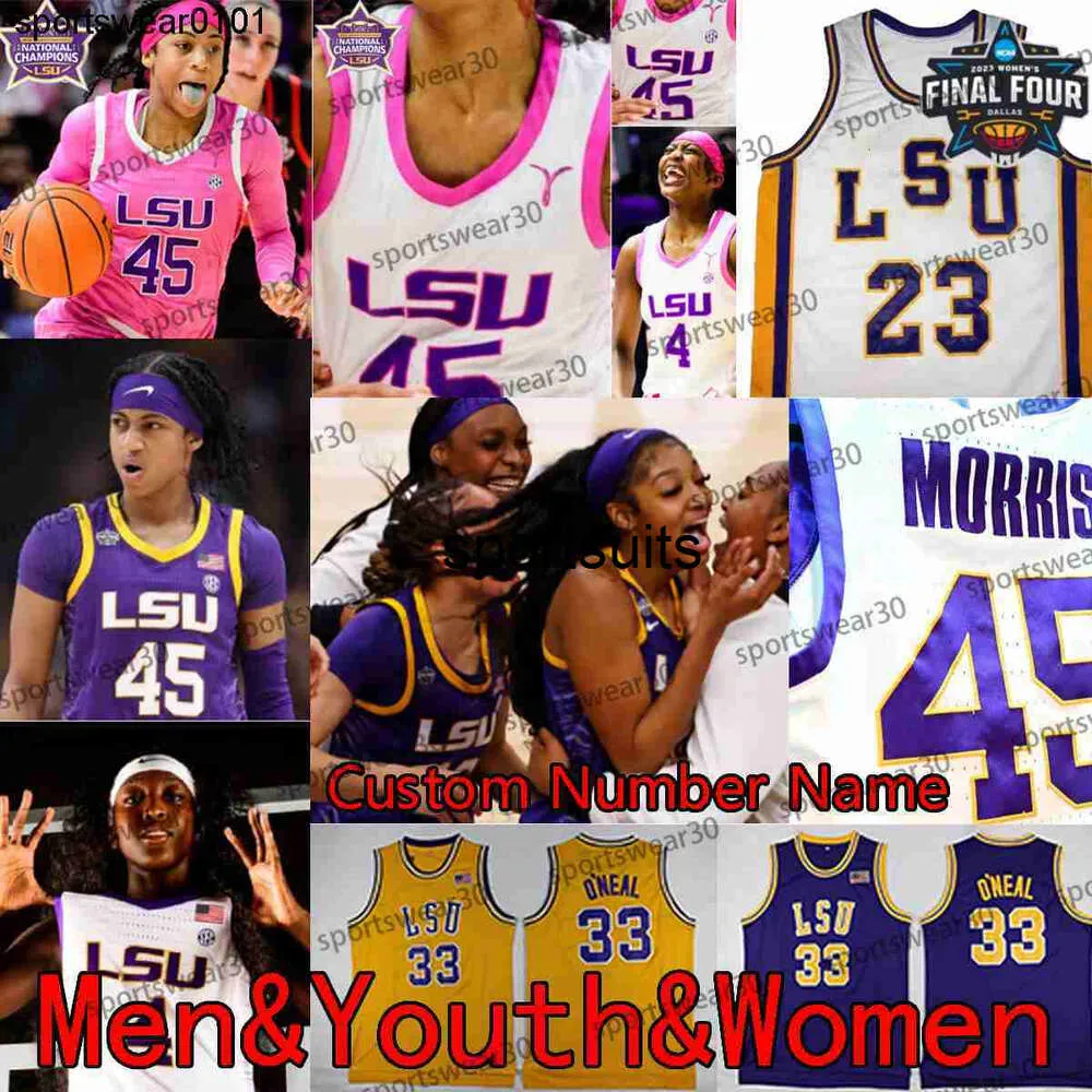 2023 Angel Reese LSU Tigers Jersey de basquete feminino 2022 Última tear NCAAW Amani Bartlett Izzy Besselman Carson Reese Homens Jovens Mulheres Costumes Costumadas Jerseys