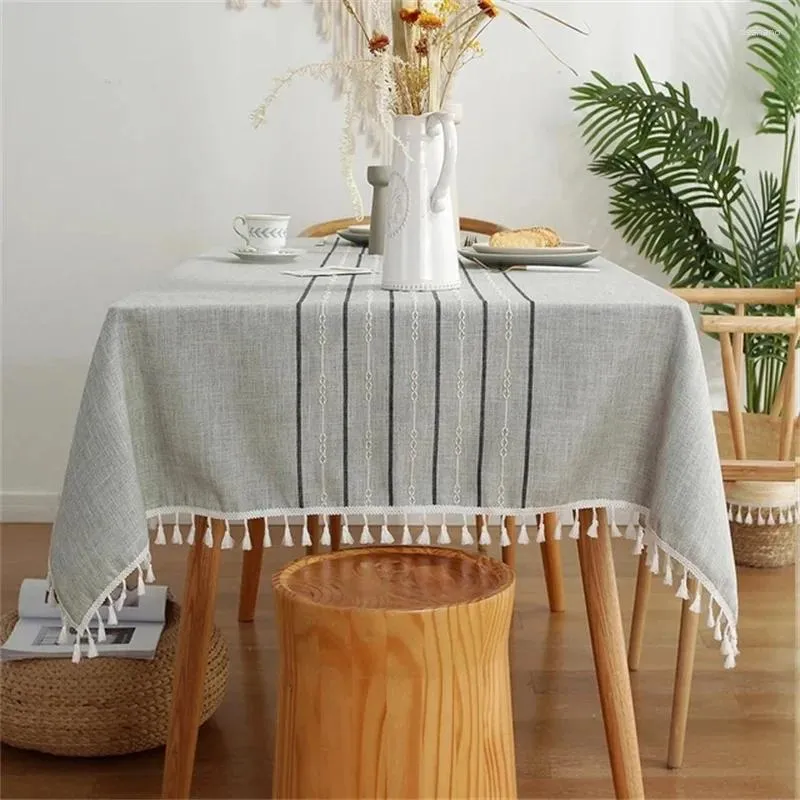 Table Cloth Striped Printed Tablecloth Thickened Rectangular Coffee Set Dining Linen Wedding Decoration