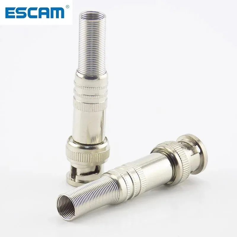 ESCAM BNC Connector Jack Coassiale RG59 Adattatore a molla Twist-On Twist-On BNC Camera CCTV CCTV Sistema Kit di sorveglianza del sistema di sorveglianza