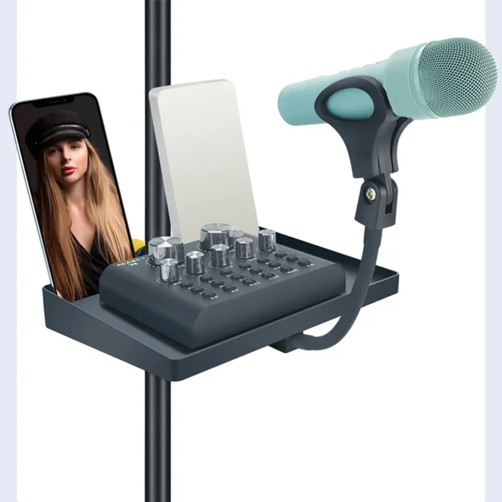 Akcesoria mikrofon stojak na kartę dźwiękową Taca na żywo stojak na mikrofon telefoniczny metalowy stojak na stojak stojak na statyw na żywo