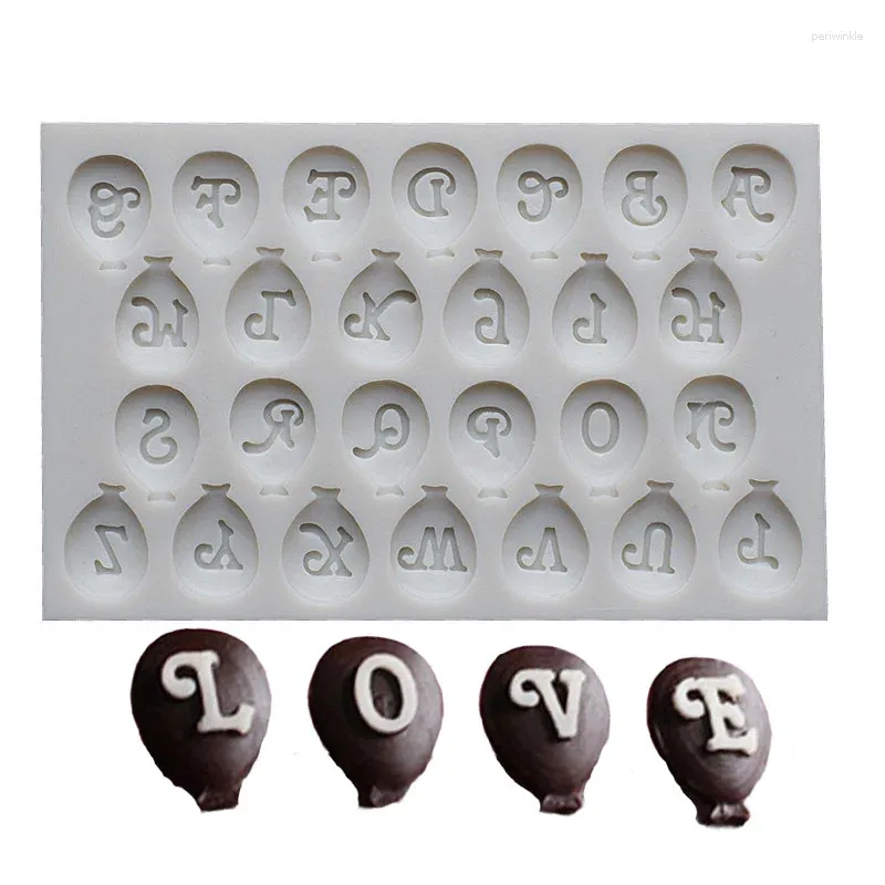 Formy do pieczenia Piękny balon angielski alfabet silikonowa forma czekoladowa litera biszkoptowa bu babeczki narzędzia dekoracyjne
