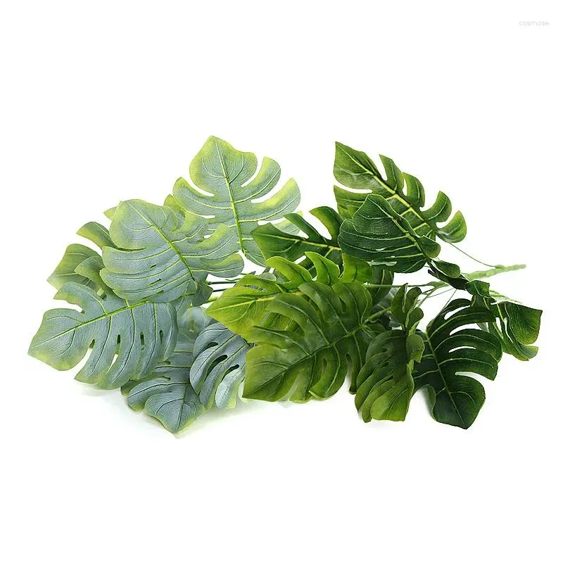 Decoratieve bloemen Simulatie Green Plant Woonkamer Home Kerstdecoratie Fake Bladeren Beam Pot Lamination 9 Vork Plastic planten